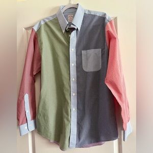 Brooks Brothers Shirt Mens M Fun Multi Gingham Check Button Sport Casual